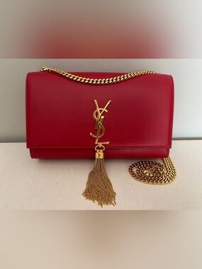 Saint Laurent Red Kate Medium Tassel Bag